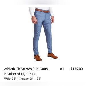 State and Liberty - Athletic Fit Stretch Suit Pants -
Heathered Light Blue